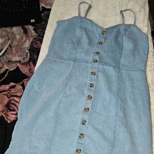 SHEIN Light Blue Denim Mini Dress